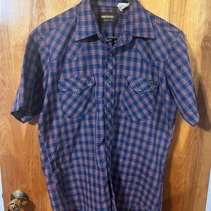 Blue Plaid Vintage Men's Western Shirt